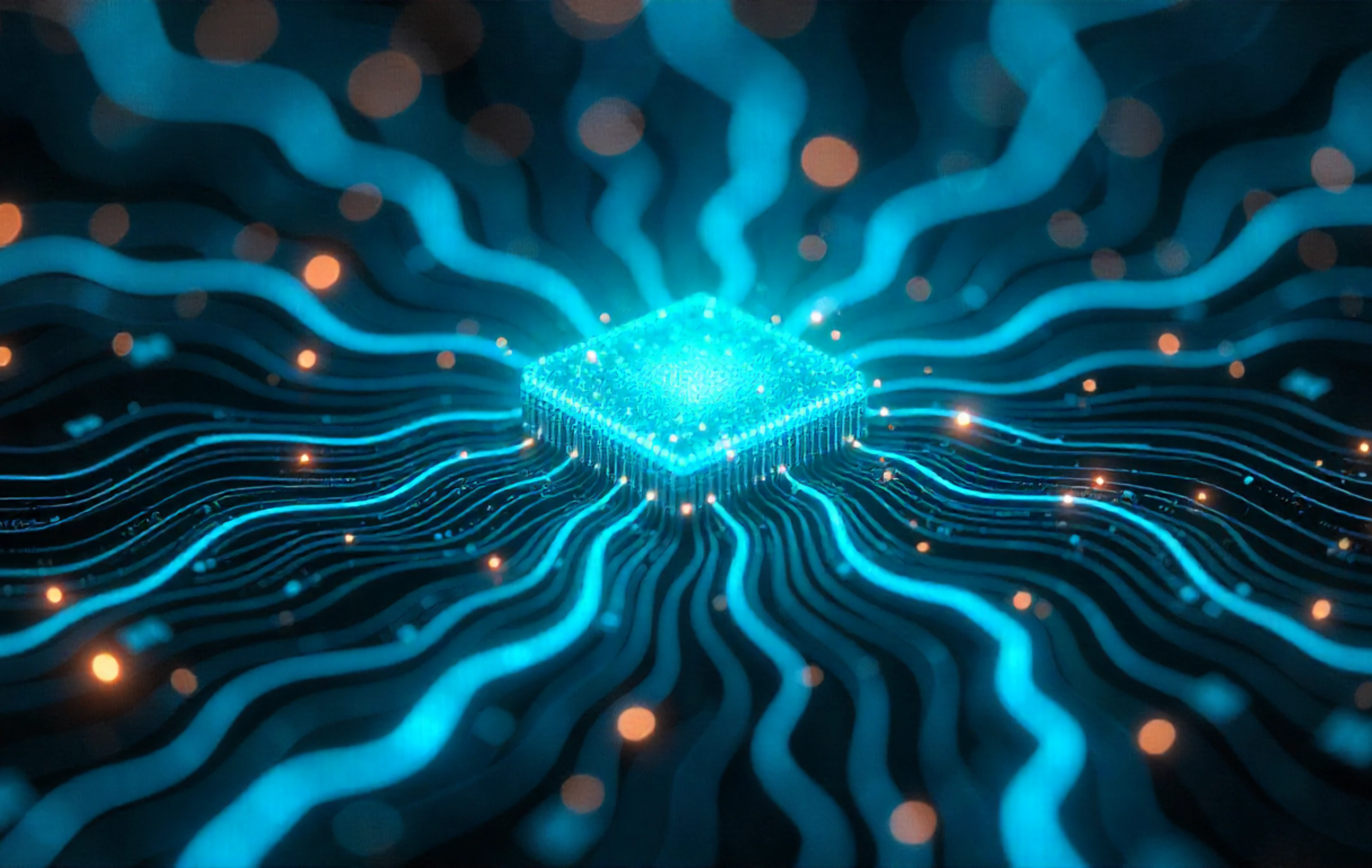 Digital connections overlaid on a city map, showing data flow