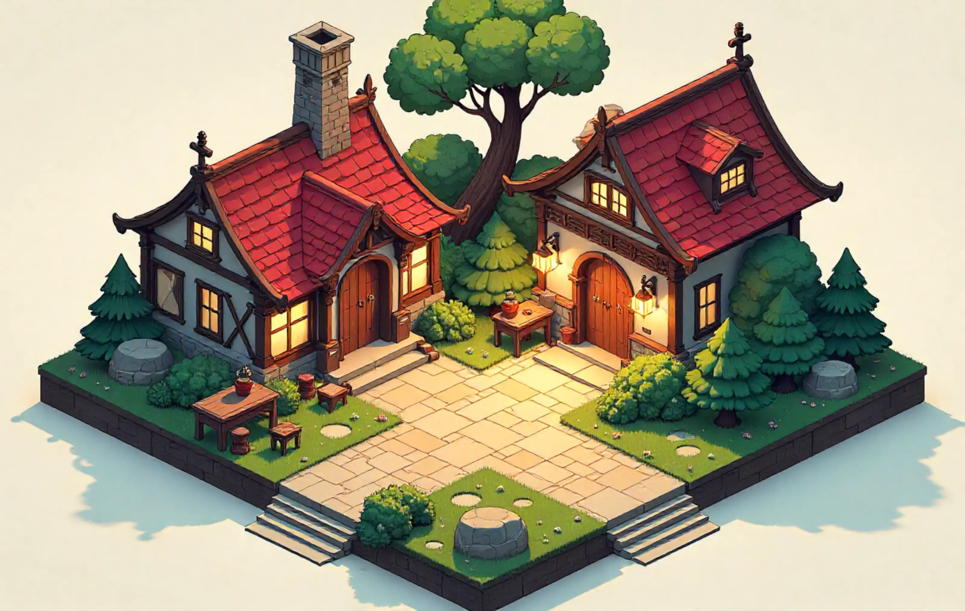 A flood control barrier protecting a community